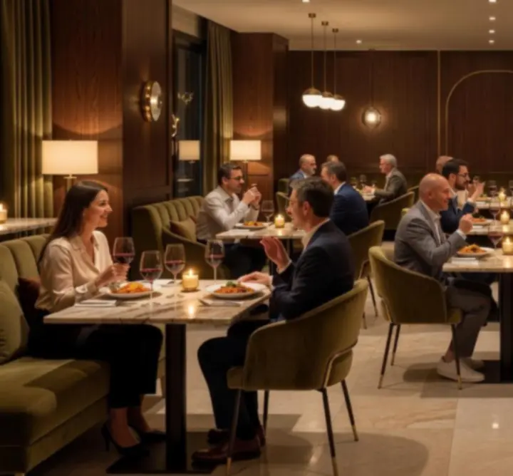 Elegáns, hangulatos asztalok a budapesti Urban Club Venue étteremben